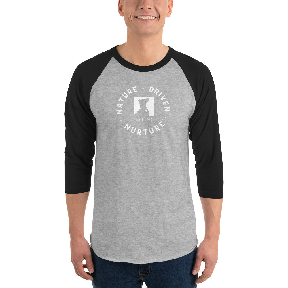 Nature-Driven Nurture 3/4 sleeve raglan shirt