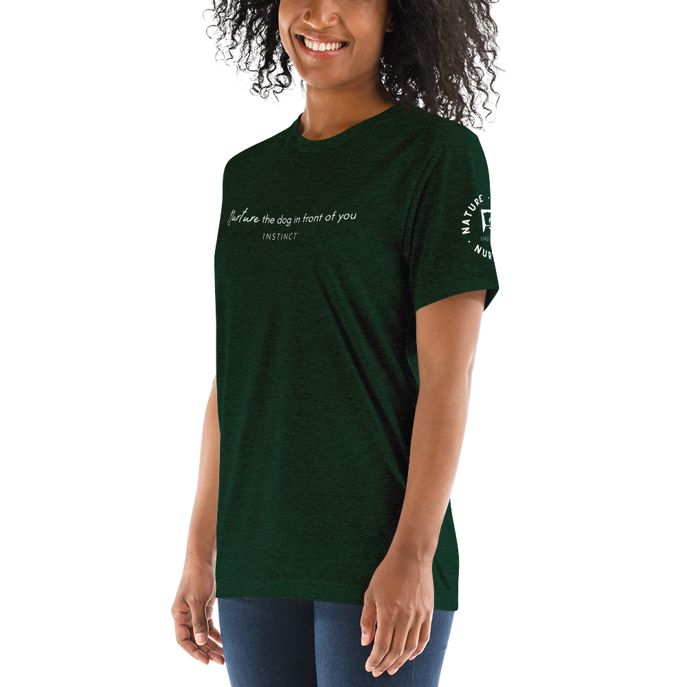 Nurture Your Dog Script Short sleeve t-shirt w/Sleeve Logo